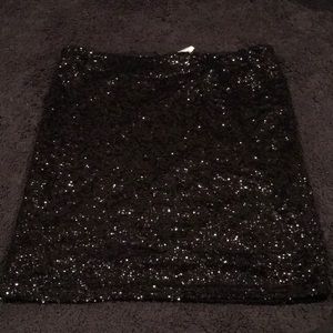 H&M Sequin Black Skirt Size Medium